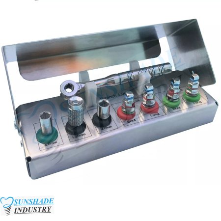 Dental Implant Mini Drivers Kit Universal Ratchet Wrench Hex Drivers 8 Pcs